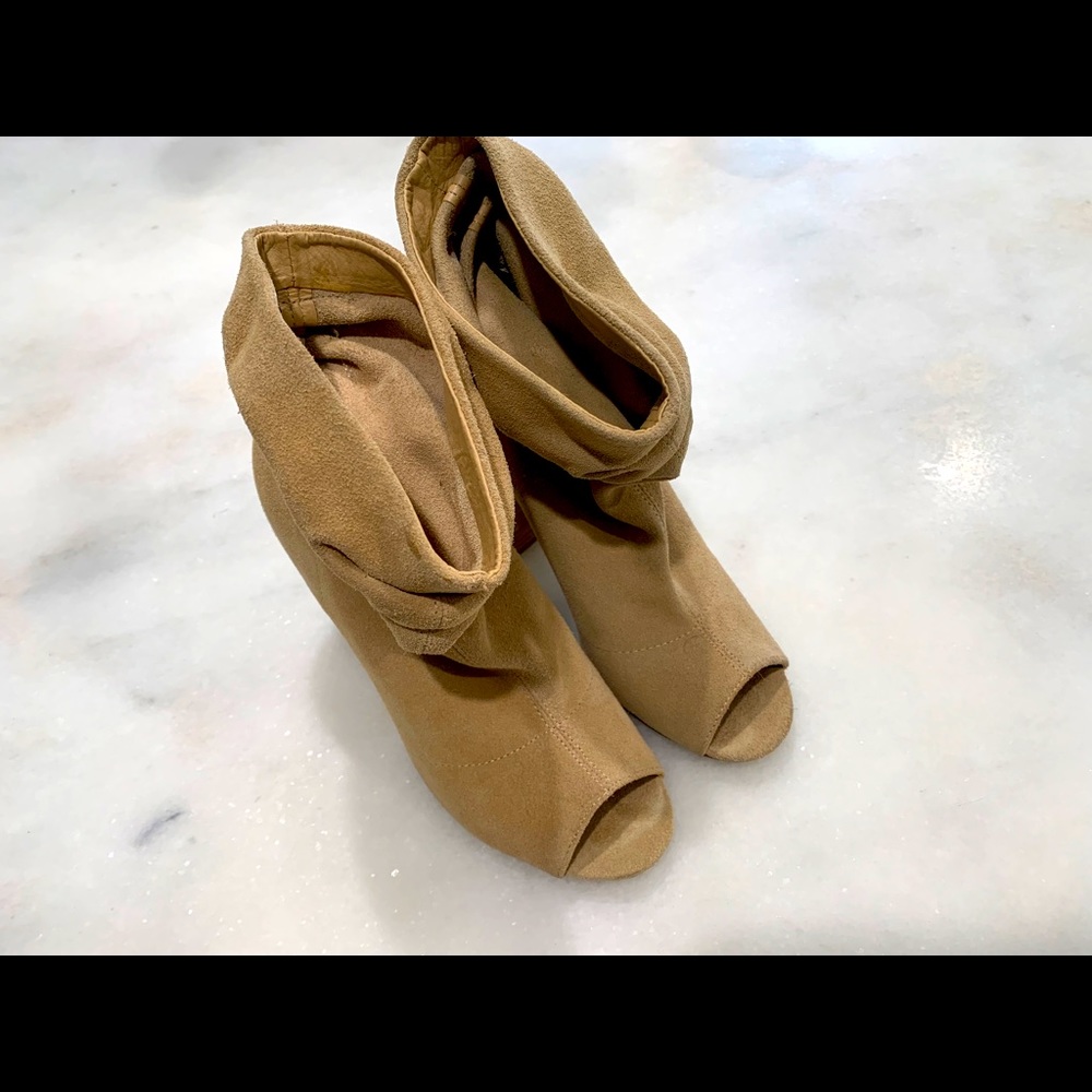 Nine West peep toe suede bootie